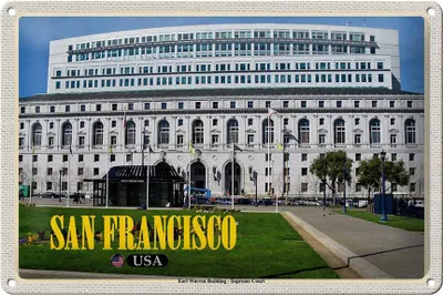 Produktbild von Blechschild Reise 30x20cm San Francisco Earl Warren Building Gericht