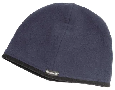 Image de Bonnet unie en micropolaire pour l'hiver / bonnet réversible / bonnet en polaire LT164 (M) (bleu marine/noir)