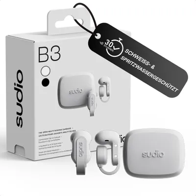Produktbild von In-Ear-Kopfhörer Bluetooth 6.0 | Offene Clip-On Earpods | Multipoint Verbindung | 30h Touch Steuerung Schweiß & Spritzwassergeschützt USB-C Ladecase