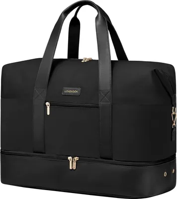 Produktbild von Handgepäck Tasche 40x20x25 Reisetasche Weekender Damen Schwarz