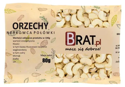 Zdjęcie produktu dla Orzechy nerkowca połówki 80g