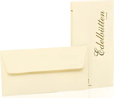 Produktbild von RÖSSLER Briefumschläge Edelbütten ivory DIN lang 20 Stück