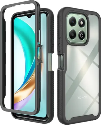 Produktbild von Hülle für Honor X6B, Hybrid Transparente Rückseite TPU Bumper Stoßfest Schutzhülle Schwarz
