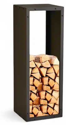 Productafbeelding van Brandhoutrek binnen houtopslag - 113 x 38 x 35 cm - Metaal - Zwart