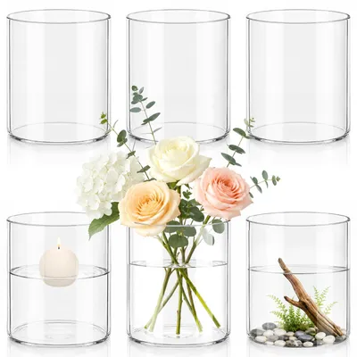 Produktbild von Glaszylinder Vase, 8,5 x 10 cm, Kleine Glasvasen, Kerzengläser Glaszylinder