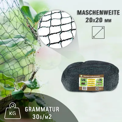 Produktbild von Gartennetz Teichnetz 5 x 6m Vogelschutznetz Laubschutznetz Obstbaumnetz Schutznetz sehr stark 30 g/m2