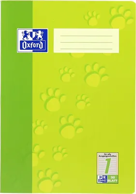 Produktbild von Oxford Junior Schulheft "Tatzen" DIN A4 Lineatur 1 liniert 32 Blatt