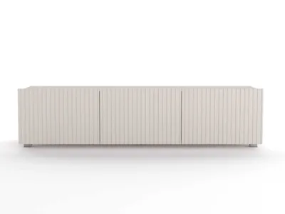 Zdjęcie produktu dla Szafka RTV Stojąca KOLDER Szerokość 150 cm Cashmere Ryflowany Front Do Salonu KL-02-CAH
