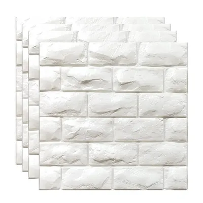 Immagine prodotto di Whitebrick - D Adesivi murali effetto mattoni. – Carta da parati effetto mattoni bianchi, adesivi 3D effetto mattoni, adesivi murali effetto piastrelle