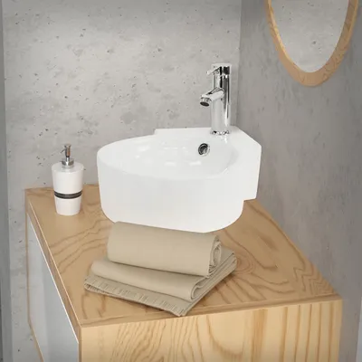Obrázek produktu pro LuxeBath umyvadlo Umyvadlo na desku, kulaté, 45x36x13 cm, bílé, keramika