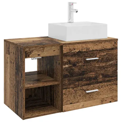 Image de vidaXL Ensemble de meubles de salle de bain, 2 pièces, en bois de récupération et en panneaux de bois