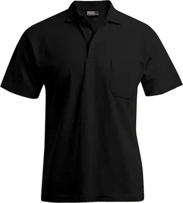 Produktbild von Heavy Poloshirt mit Brusttasche Plus Size Herren, Schwarz, 4XL