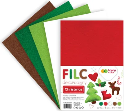 Immagine prodotto di Feltro per decorazione 20x30cm 5ark Natale Happy Color