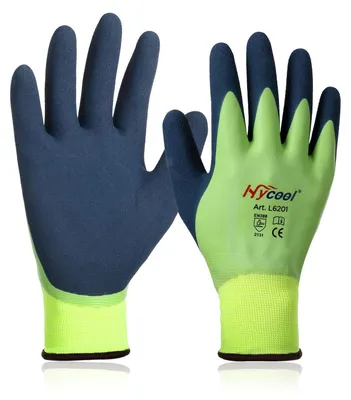 Productafbeelding van Arbeidshandschoenen voor dames en heren – Waterdichte tuinhandschoenen met een coating van schuimlatex en rubber (1 paar – groen), maat 7/S