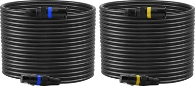 Image de SucceBuy Câble XLR 30,48 m, lot de 2, câble microphone DMX symétrique (mâle à femelle), câble XLR 3 pôles plaqué or pour éclairage de scène, microphones, amplificateurs et tables de mixage