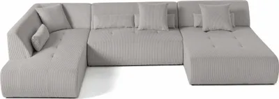 Produktbild von Lisa Design Onyx - modulares 7-Sitzer Wohnlandschaft links - Cord , Hellgrau