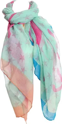 Produktbild von Glamexx24 Damen Schal Halstuch Kopftuch Stern Muster Star Stola Schaluchschal für Frühling Sommer Ganzjährig-Farbe: Hell Grün