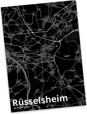 Produktbild von Mr. & Mrs. Panda Postkarte Rüsselsheim - Geschenk, Grußkarte, Ansichtskarte, Stadt Dorf Karte Landkarte Map Stadtplan, Postkarten, bildkarte, Fotokarte