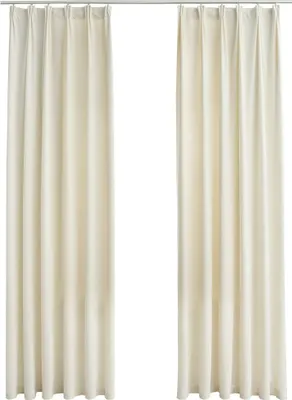 Immagine prodotto di Tende Oscuranti con Ganci 2 pz Crema in Velluto 140x225 cm