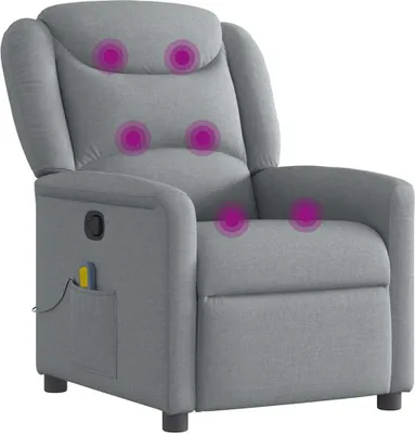 Immagine prodotto di vidaXL Sedia da massaggio in tessuto grigio chiaro