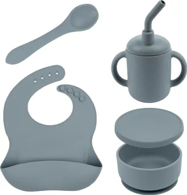 Produktbild von 5pc Passatwinde Baby Silikon Saugen Entwöhnung Set - Kinder Kleinkind Bleiben Sie Dran Fütterung Essen Abendgericht mit Abschnitten - Von Tiny Dining