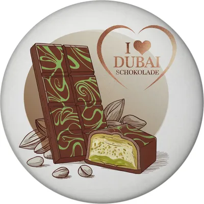 Produktbild von Schokoladentafel mit Mandeln I LOVE DUBAI Magnet