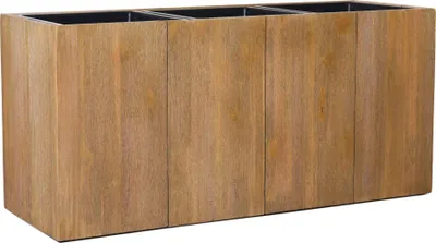 Image de VIVANNO Bac à plantes en bois MAXI, veinage brun antique - 95x33x45 cm