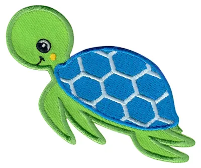 Zeeschildpad Strijkpatch 5x9 cm – Bügelbild für Kinderkleidung
