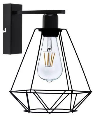 Produktbild von KAR-LIGHTING Wandleuchte 1-flammig Schwarz, Metall – Flur, Wohnzimmer, Schlafzimmer – E27