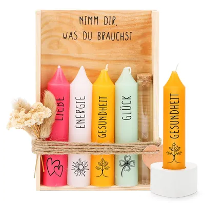 Image de Ensemble de bougies avec bougeoir - Lampe de table décorative - Décoration d'intérieur
