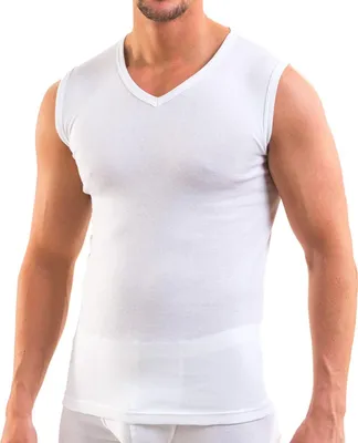 Produktbild von HERMKO 16050 Herren Business Muskelshirt V-Neck angenehm weich Dank Modal, Größe:D 12 = EU 6XL, Farbe:weiß