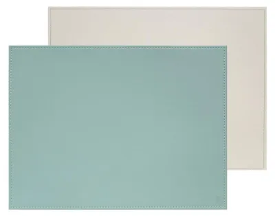 Platzset aus Kunstleder, 40x30 cm, doppelseitig, mint/grau