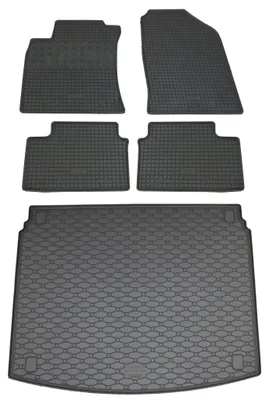 Rigum Gummi Fußmatten + Kofferraumwanne im Set für Kia XCeed, schwarz
