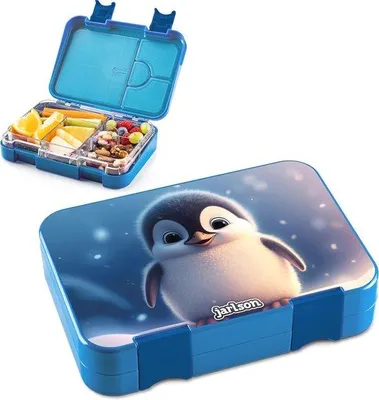Productafbeelding van Bento box voor kinderen - Lekvrije lunchbox met vakken, ideaal voor school