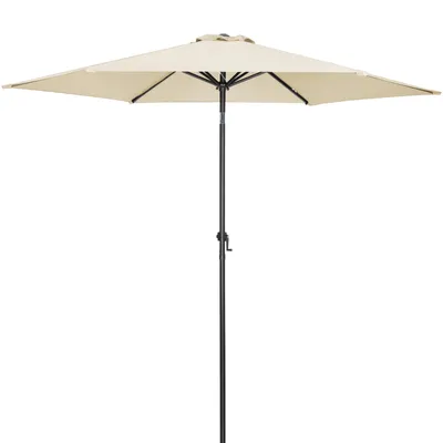 Produktbild von KINGSLEEVE® Sonnenschirm 300 cm UV Schutz 80+ Abdeckung Kurbel Knickbar Alu Rund Balkon Terrasse Garten Balkonschirm Kurbelschirm Marktschirm Beige