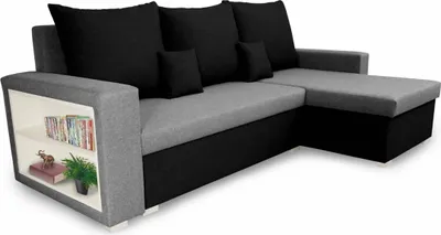 Produktbild von Ecksofa mit Schlaffunktion SAM1 - Hellgrau/Schwarz