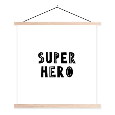 Produktbild von MuchoWow® Textilposter Jungen - Zitate - Superheld - Kind - Sprichwörter 40x40 cm mit holzfarbenen Rahmen - Posterleiste