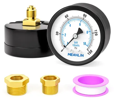 Image de Manomètre de 0 à 10 bars, de 0 à 150 PSI, cadran de 2 pouces, raccordement 1/8" BSP, pour l'eau et l'air