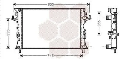 Produktbild von VAN WEZEL 43002290 Kühler Wasserkühler Motorkühler für RENAULT ESPACE IV (JK0/1) LAGUNA II Grandtour (KG0/1) LAGUNA II (BG0/1) Vel Satis Schrägheck