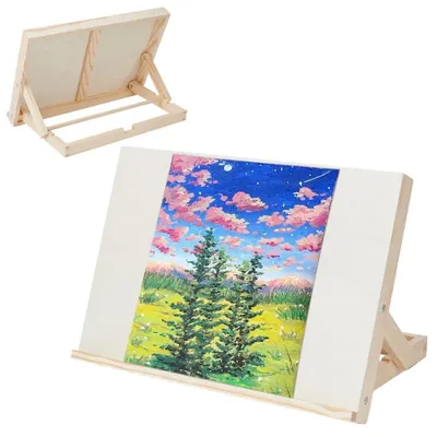 Houten tafelschildersezel 2er-Set, klappbar, verstellbar, 33,2x23 cm