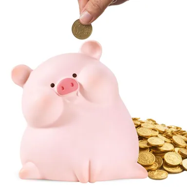 Sparschwein aus Emaille, niedlich, 16,5x14x15 cm, Münz- und Geldscheinschlitz