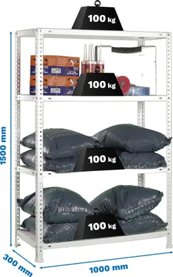 Obrázek produktu pro Kovový regál COMFORT PLUS 4/300 GALVA
