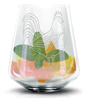 Produktbild von Mr. & Mrs. Panda Tumbler Hahn Korn - Transparent - Geschenk, Natur, Eier, Martini Glas, Cocktailglas, Bauernhof, Whiskyglas, Gin Tonic, Cocktail, Henne
