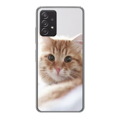 Produktbild von MuchoWow® Handyhülle Schutzhülle Hülle für Samsung galaxy a73 Katze - Rot - Bett - Mädchen - Kinder - Jungen Silikon Softcase Handy Hülle - Handyhülle