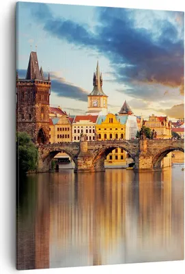Produktbild von Bild auf Leinwand - Leinwandbild - Einteilig - Prag brücke geschichte fluss - 50x70cm - Wand Bild - Wanddeko - Wandbilder - Leinwanddruck - Wanddekoration - Leinwand bilder - Wandbild - PA50x70-2819