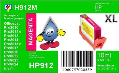 Produktbild von HP912XL - magenta - TiDis Druckerpatrone mit 10ml Inhalt - ersetzt 3YL82AE