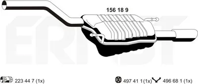 Produktbild von ERNST 156189 Endschalldämpfer für VW Passat Variant (3C5) Auspuff