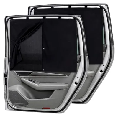 Produktbild von 2 Stück Auto-Sonnenschutz, Magnetischer Doppelschicht-Sonnenschutz, UV-Schutz für die meisten Fahrzeuge Seitenscheiben