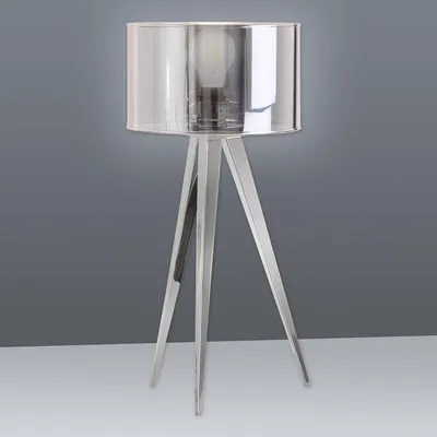 Obrázek produktu pro Näve stojací lampa na 3 nohách - Materiál: kov, textil - Podstavec: chrom; stínidlo: transparentní chrom; 3134442
