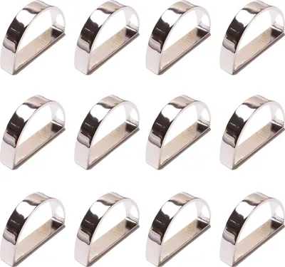 Produktbild von 12 Teile/satz Serviettenschnalle Poliert Galvanisch Hochglanz D-wort Tischdekoration Elegante Goldene Silber Farbe Serviettenring Restaurant Versorgung